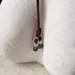 925 Sterling Silver Tribal Engraved with Turquoise Charm Brown Cord Leather Necklace