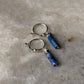 925 Sterling Silver Lapis, Dalmation Jasper Italian Hoops