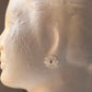 925 Sterling Silver Mother of Pearl Flower Carved Lab Grown Ruby Tiny Studs- 2 in 1