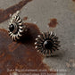 925 Sterling Silver Black Onyx Sun Statement Studs Earrings