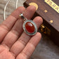 925 Sterling Silver Carnelian Oval Handcrafted One of a Kind Statement Pendant