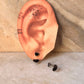 925 Sterling Silver Black Heart Enamel Studs