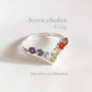 Seven Chakra V-shaped silver ring with gemstone accents