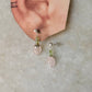 925 Sterling Silver Rose Quartz Tumble Flower & Peridot Studs Earrings
