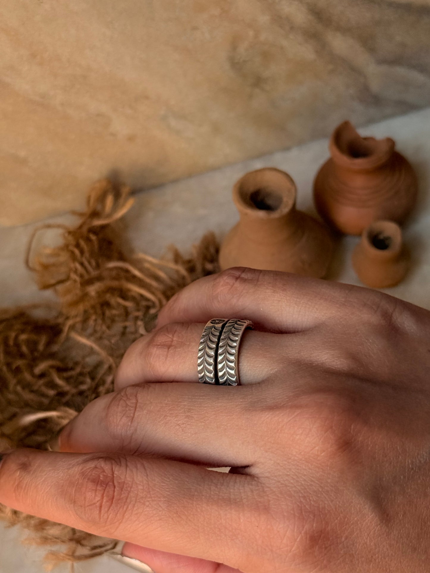 925 Sterling Silver Bohemian Hill Tribe Handcrafted Adjustable Ring