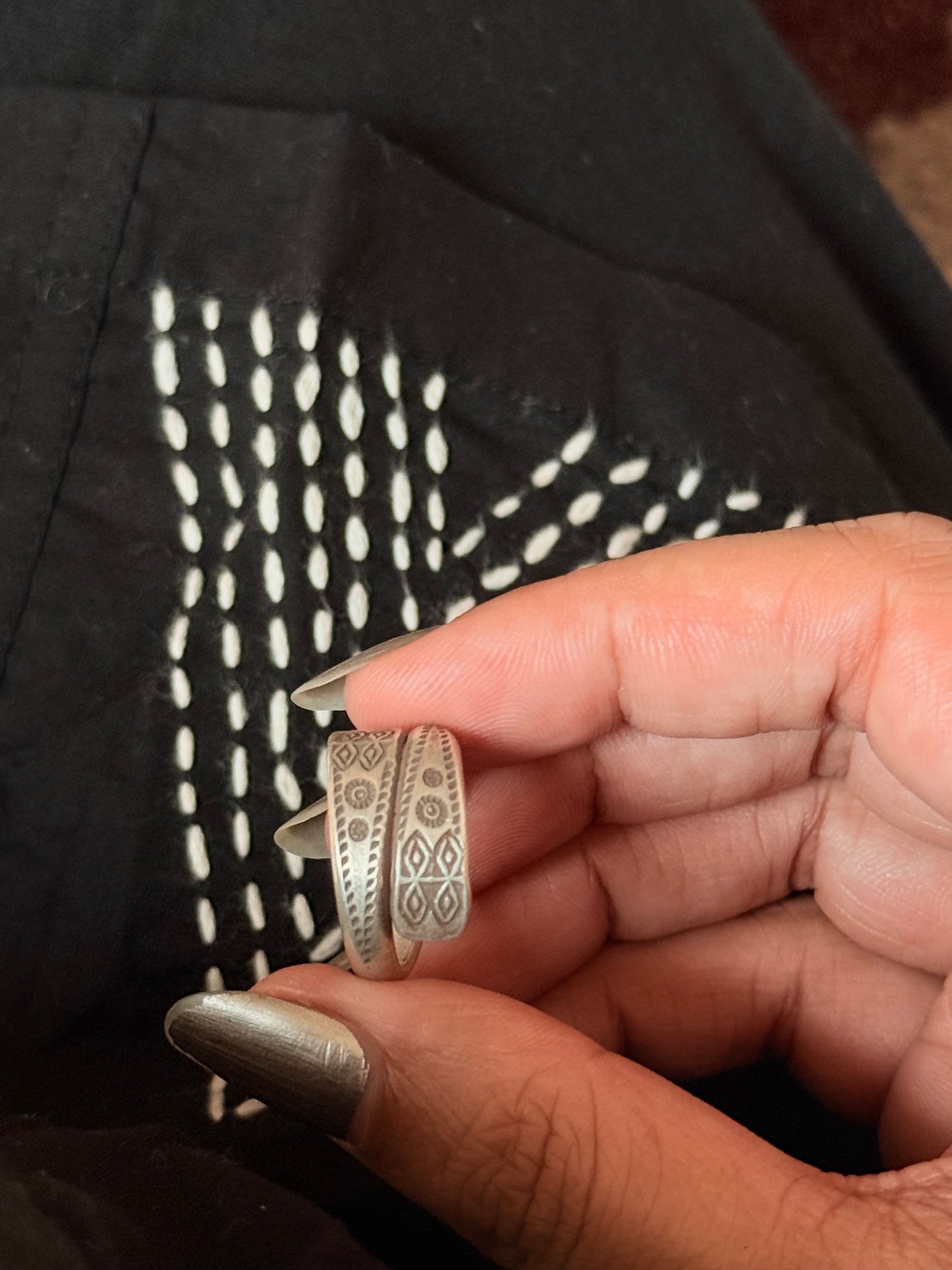 925 Sterling Silver Bohemian Hill Tribe Handcrafted Adjustable Ring