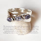 Tanzanite cross band ring with silver band design