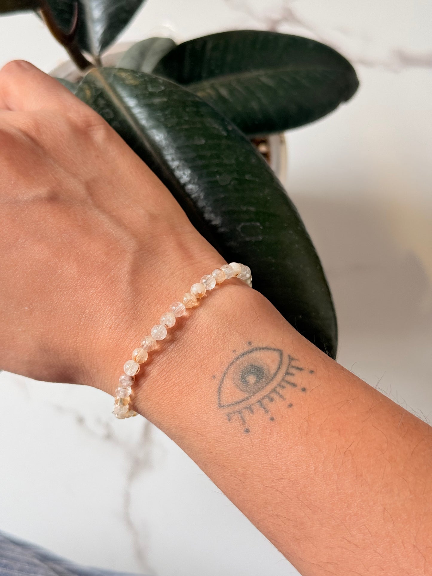 Natural Crystal Citrine 4mm Bracelet
