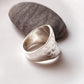 Stylish hammered silver ring with bold chunky design
