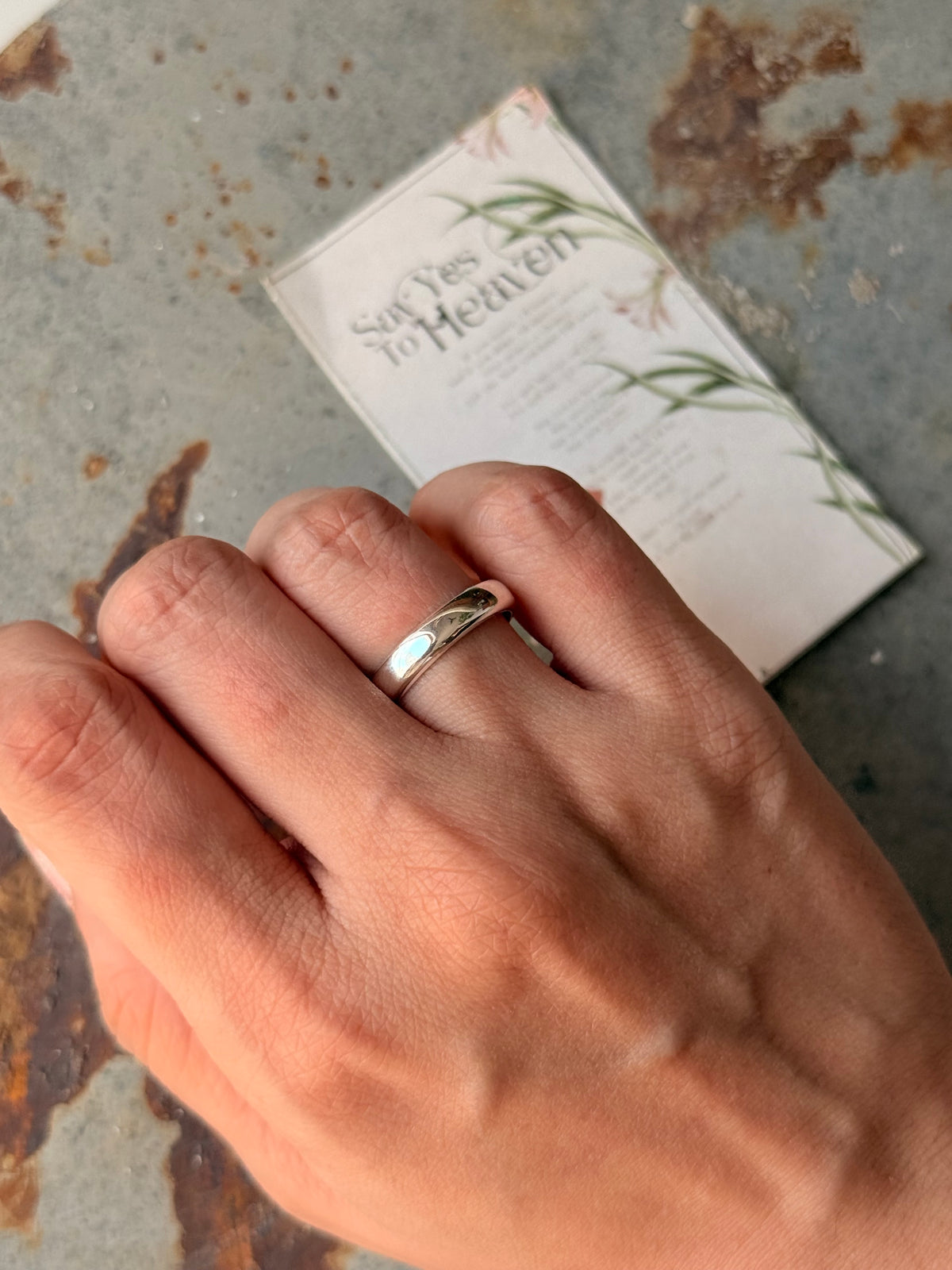 925 Sterling Silver Hidden Note ~ Till Death Engraved 4MM Band Daily Wear Ring- Couple Ring