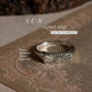 Sun engraved signet sterling silver ring