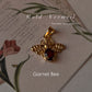 Gold Vermeil Bee Pendant with Garnet