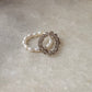 Natural Crystal Stretchy Smokey Quartz 3-4mm & Fresh Water Pearl Rings