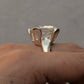 925 Sterling Silver Clear Quartz Solitaire Round Chunky Statement Ring