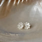 925 Sterling Silver Mother of Pearl Flower Carved - 2mm Tiny Studs- 2 in 1