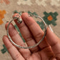 925 Sterling Silver Antique Hill Tribe Handcrafted Adjustable Kada With Hanging Charm