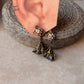 925 Sterling Silver Amethyst & Aquamarine Rhodium Gold Plating Earring