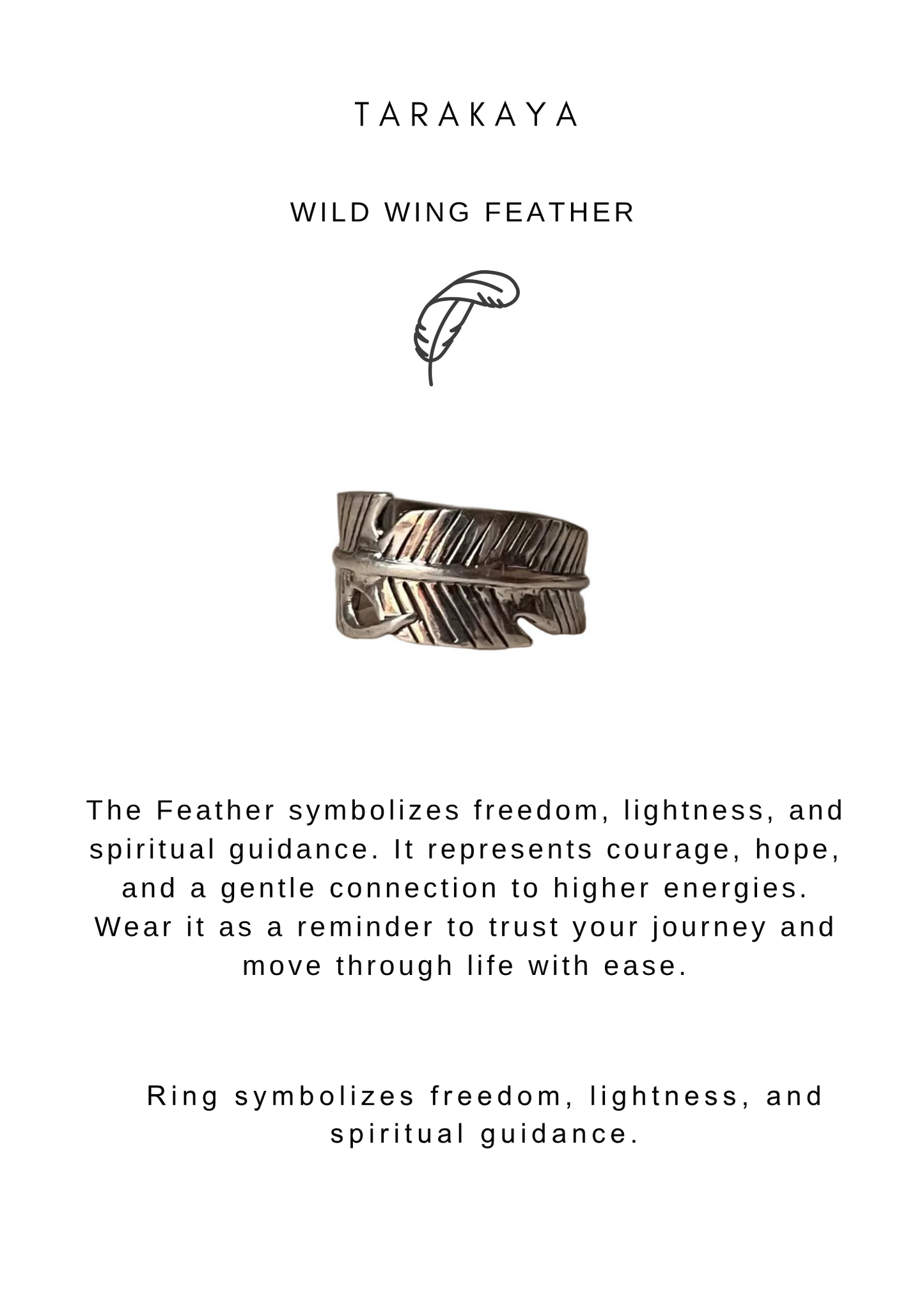925 Sterling Silver Feather Wrap Boho Adjustable Ring