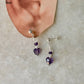 925 Sterling Silver Amethyst Heart, Clear Quartz & Pearl Stud Earrings