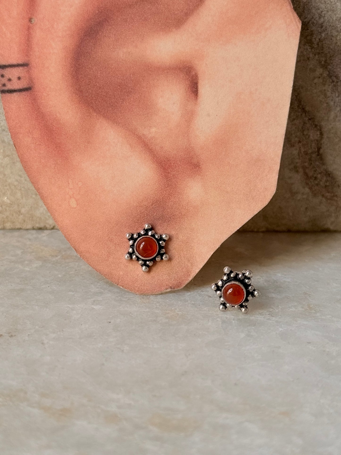 Carnelian Rawa 925 Sterling Silver Earrings