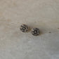 925 Sterling Silver Antique Plain Oxidised Boho Studs Earrings