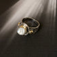 925 Sterling Silver Baroque Pearl Rustic Fusion Handcrafted Ring