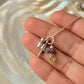 925 Sterling Silver Peridot, Amethyst Crystal Charms, Silver Dragonfly  & Ball Charm Dainty Chain Necklace