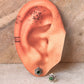 925 Sterling Silver South Screw Green Cz Flower Studs