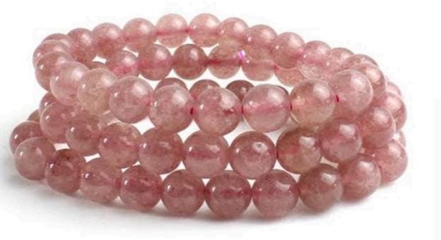 8MM Strawberry Quartz Bracelet for Love and Positivity 