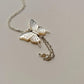 925 Sterling Silver Mother of Pearl Butterfly, Adjustable Chain With Fresh Water Pearls Charm Handcrafted Necklace