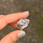 925 Sterling Silver Amethyst Textured Rustic Statement Handcrafted Ring