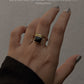 925 Sterling Silver Black Onyx Spinner Dual Tone Rustic Ring