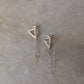 925 Sterling Silver Triangle Chain Attached Studs
