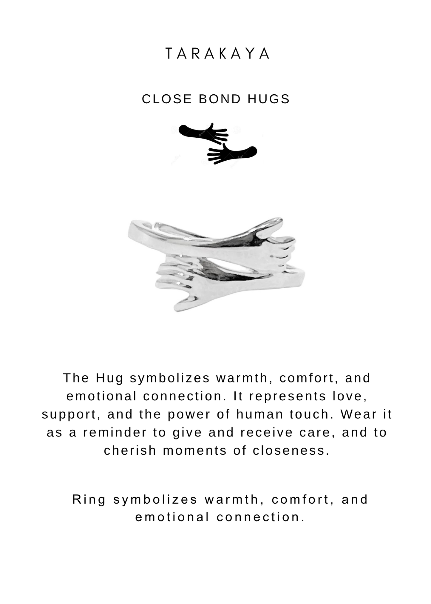 925 Sterling Silver Boho Hug Adjustable Ring