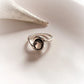 Unique oval cut smokey quartz cross ring in silver