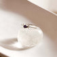 Silver Ring with Crescent and Full Moon Phases and Amethyst