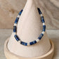 925 Sterling Silver Lapis Lazuli Flat Tube Crystal Fresh Water Pearls Bracelet