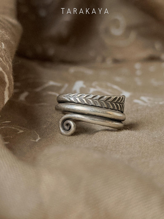925 Sterling Silver Bohemian Hill Tribe Spiral Handcrafted Adjustable Ring