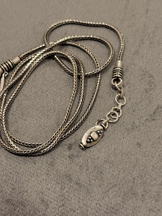 925 Sterling Silver Waist/ Hip Chain Tribal Antique Style - Daily Wear Sturdy - Fox Tail Chain Handcrafted