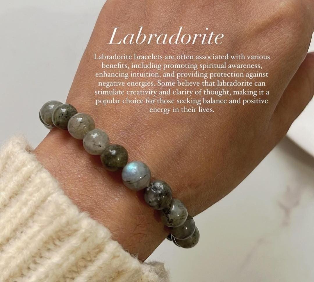 Labradorite Natural Crystal Bracelet 8MM