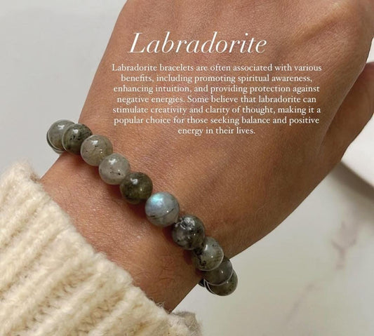 Labradorite Natural Crystal Bracelet 8MM