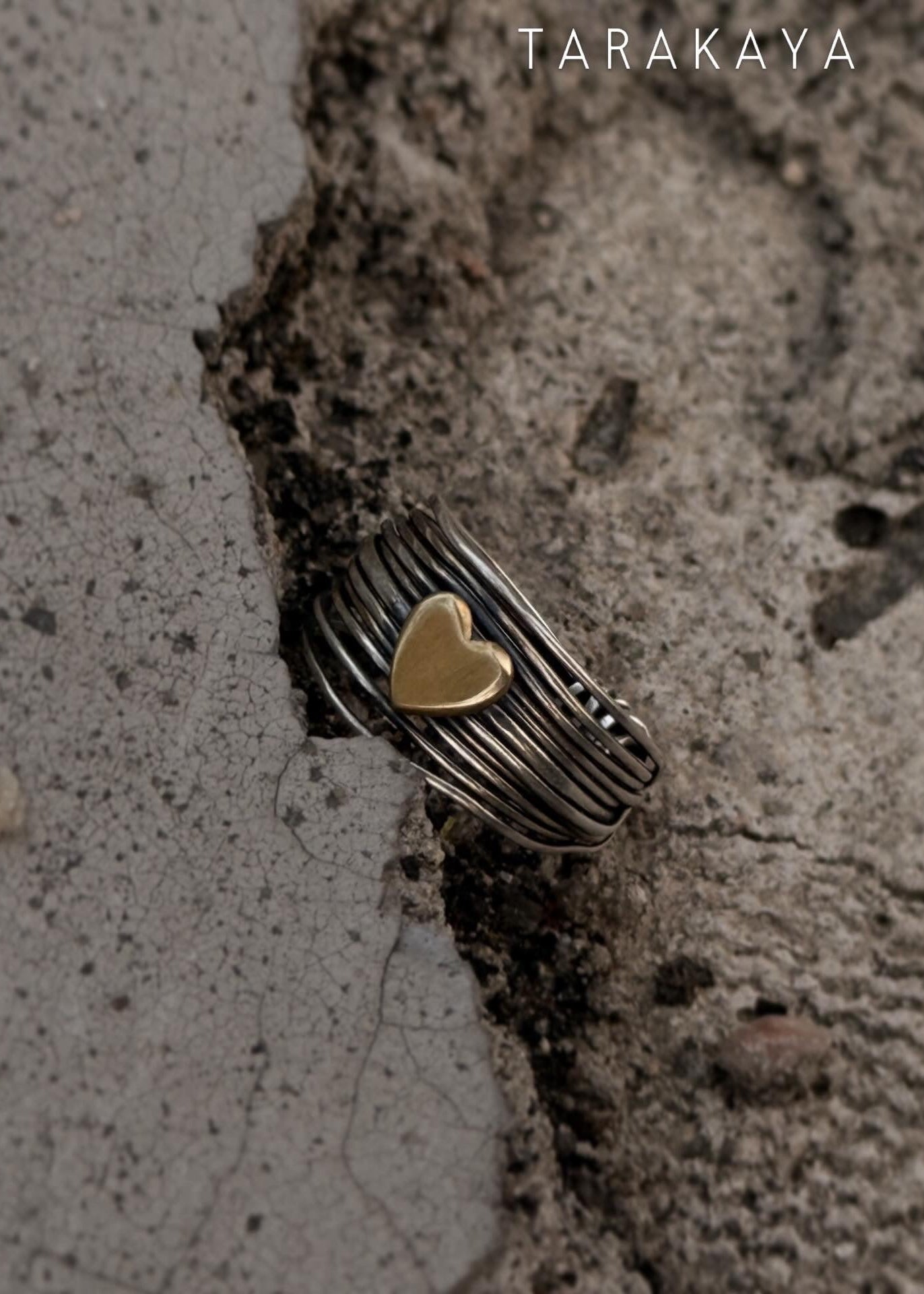 925 Sterling Silver Wire Wrap Heart Handcrafted Band Ring