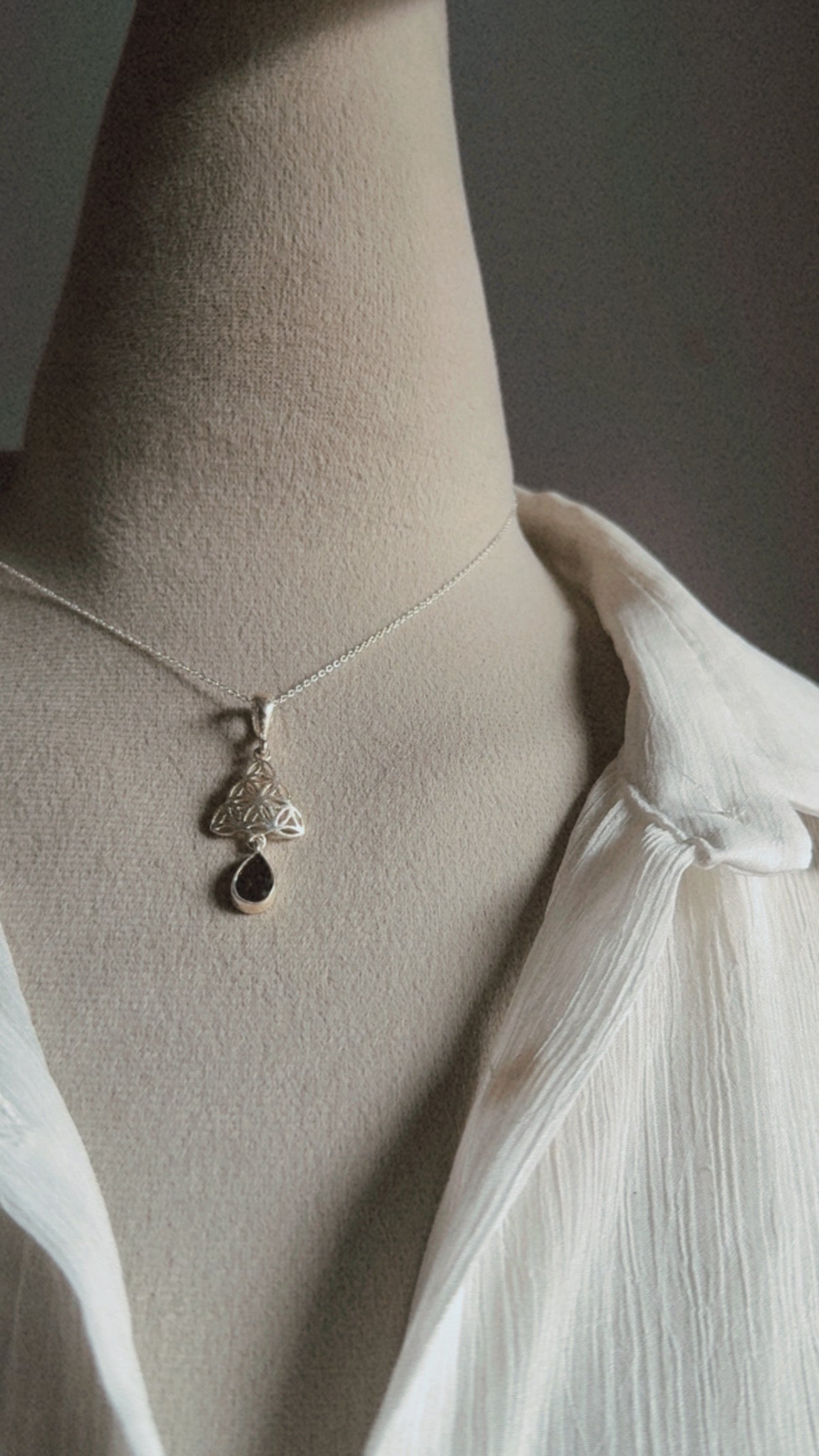 Smokey Quartz Celtic Knot 925 Sterling Silver Pendant