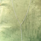 925 Sterling Silver White Topaz North Star Charm ~Cable Dot Handcrafted Mid Lariat Necklace