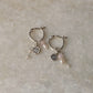 925 Sterling Silver Rose Quartz, Rose Beads & Pearl Italian Hoops
