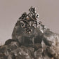 Close-up of detailed forest vintage 925 silver ring with nature-inspired elements