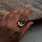 925 Silver Green Amethyst Pear Shape Ring