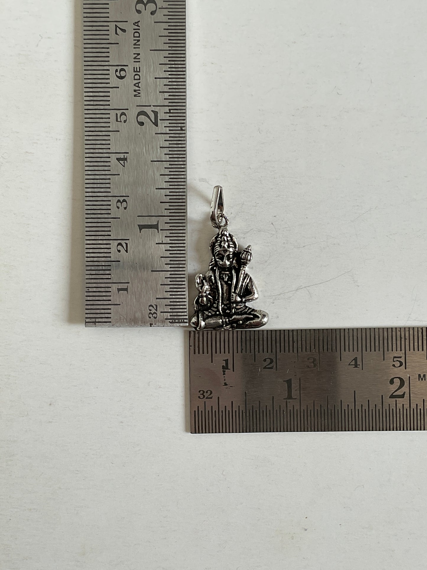 Hanuman Ji Sitting Position 925 Sterling Silver Pendant