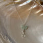 925 Sterling Silver Aquamarine Butterfly, Clear Quartz Drop Handcrafted Necklace