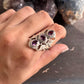 3 Stone Amethyst Ring with Silver Band 